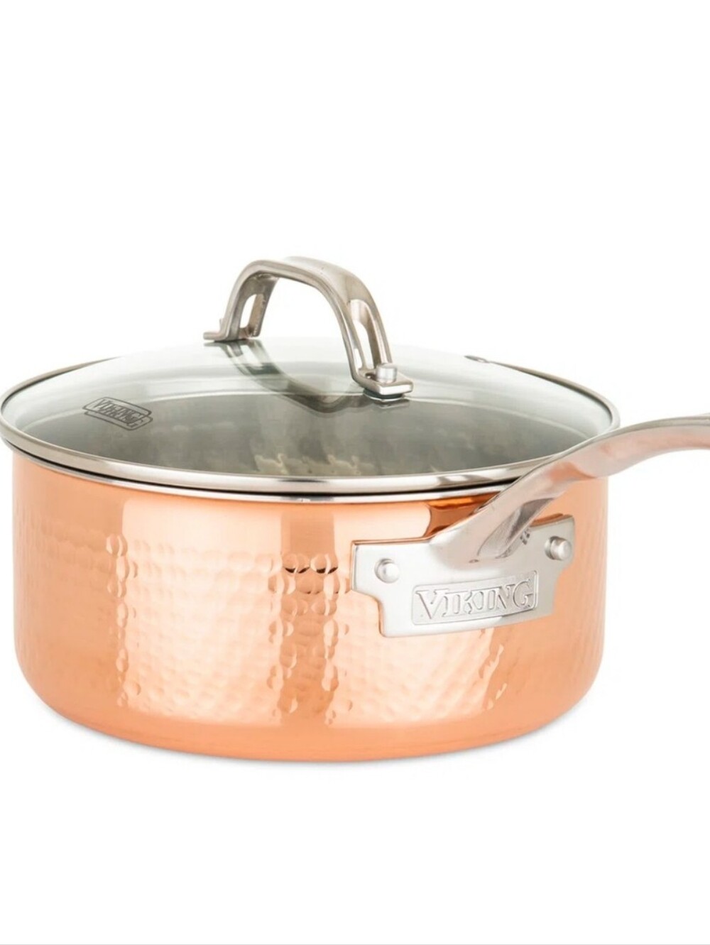 Viking Hammered Copper Clad 3QT Saucepan w/Lid